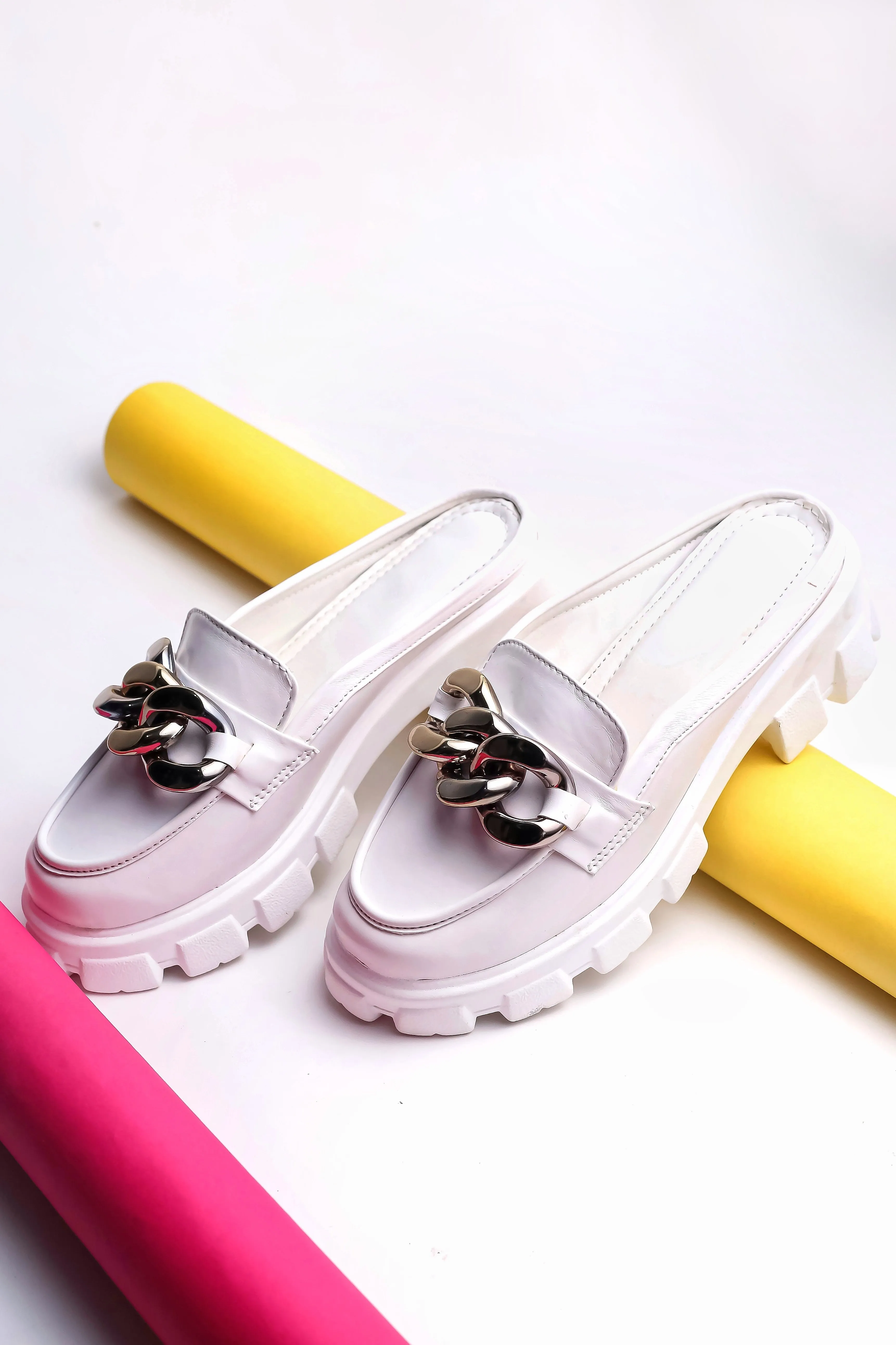 Brauch White Embellished Slip-on Loafer Shoe