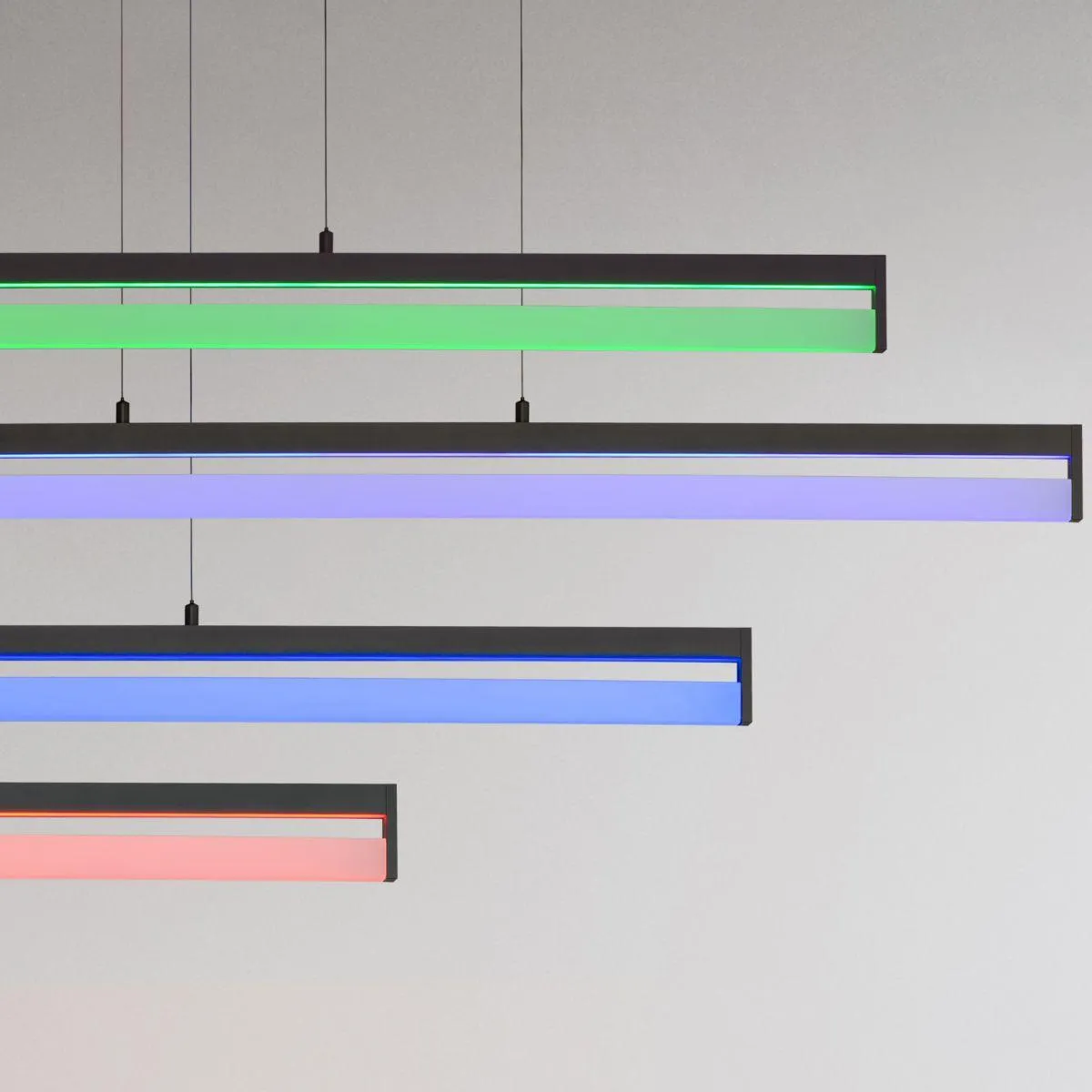 Crossbar 60 in. Smart LED Pendant Light Black Finish